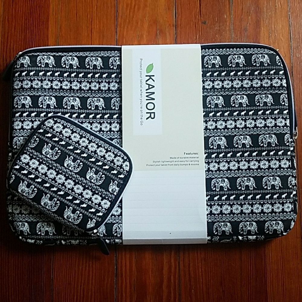 NWT Elephant Print Laptop Bag w/ FREE bonus bag